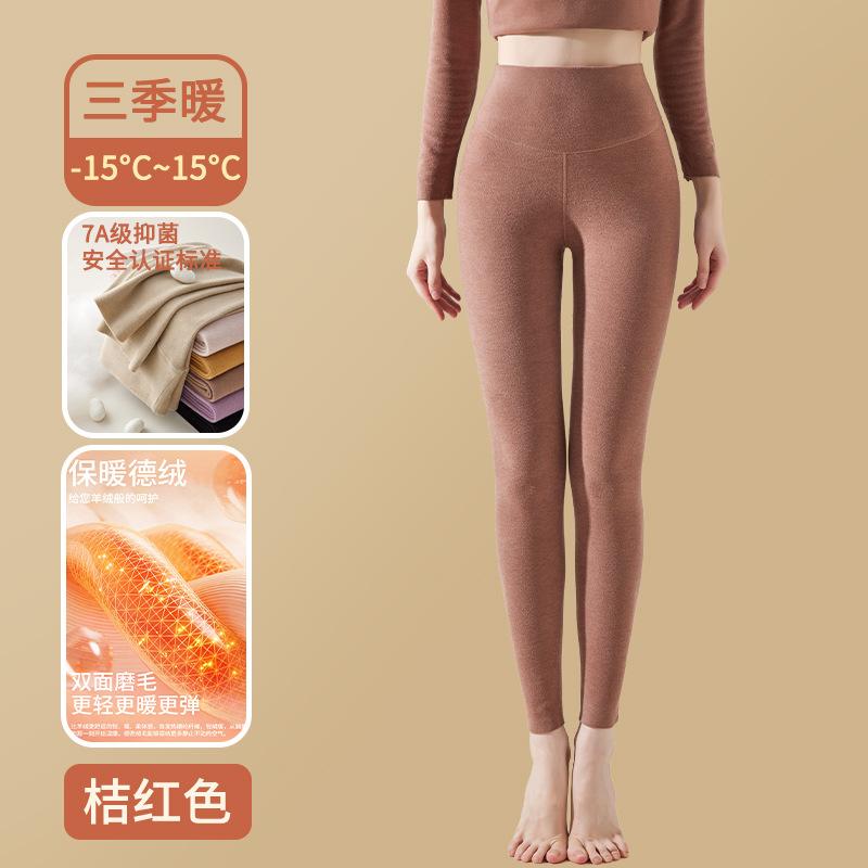 German fleece long johns women wear leggings inside the heat, winter new thickened wool pants fleece long johns suit thermal pants