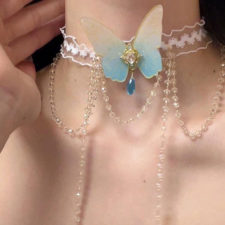 Lace 2024 Summer Butterfly Tassel Arm Chain Sweet Fresh Style Jewelry Womens