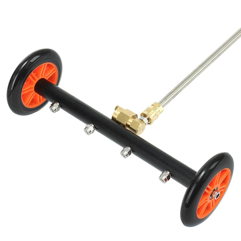 2in1 Road Bars and 90 Degree Bar High Pressure Car Chassis Washer Brush Ground Cleaning Floor Washing Wheel with 2 Straight
