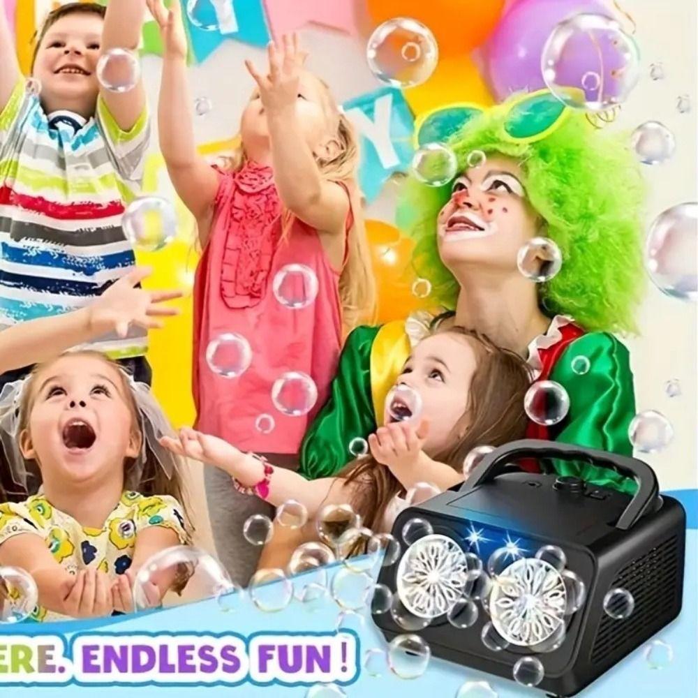 With 2 Fans Electric Bubble Blower Toys 26 Holes Upgraded Bubble Maker  Outdoor Toy