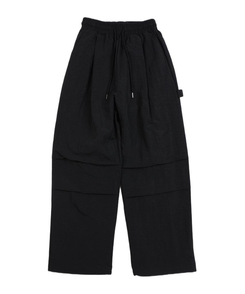 WHEN YOU MOVE Parachute Nylon Carpenter Wide Pants Khaki