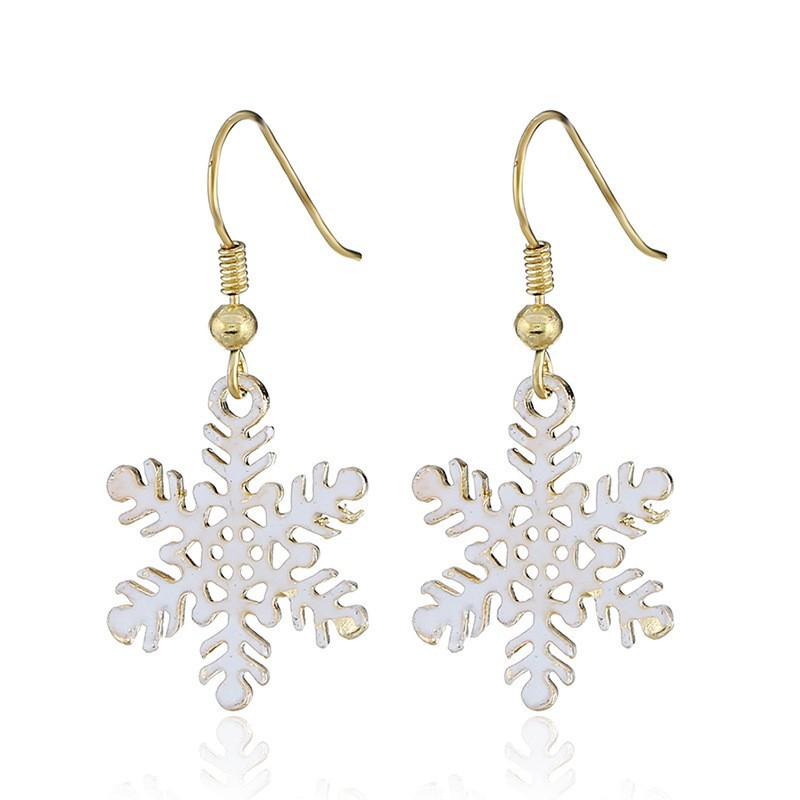 Christmas Santa Snowflake Earrings Cane Candy Bells Elk Earrings Christmas Hat Earrings