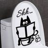 Cartoon Shh... WC Wandaufkleber Wasserdicht Abnehmbar Badezimmer Tür Aufkleber PVC DIY WC
