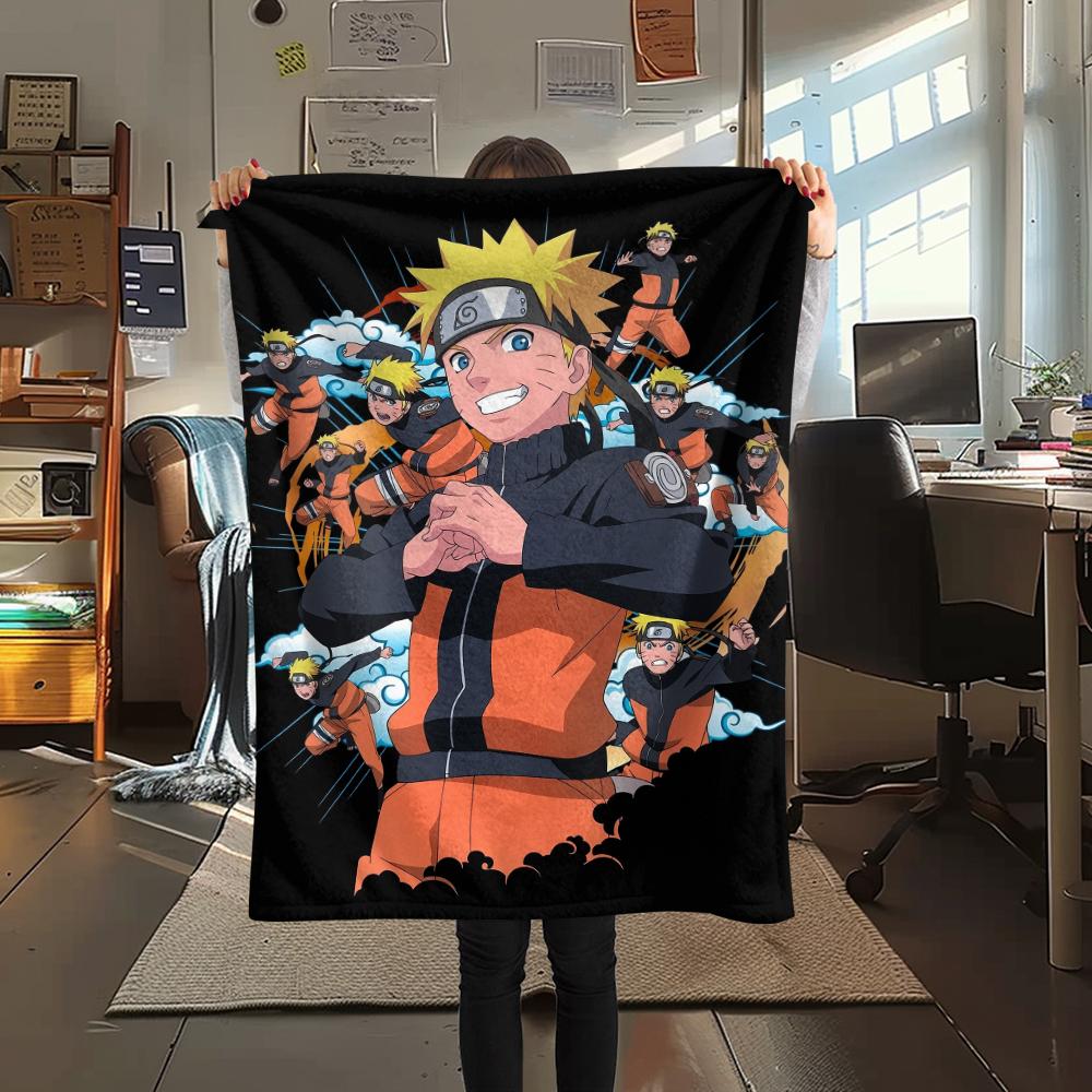 Coperta in Flanella con Motivo Naruto Uzumaki, Alta Qualità, Confortevole per Tutte le Stagioni, Decorazione per la Casa, Calore e Comfort, Perfetta per Regali.