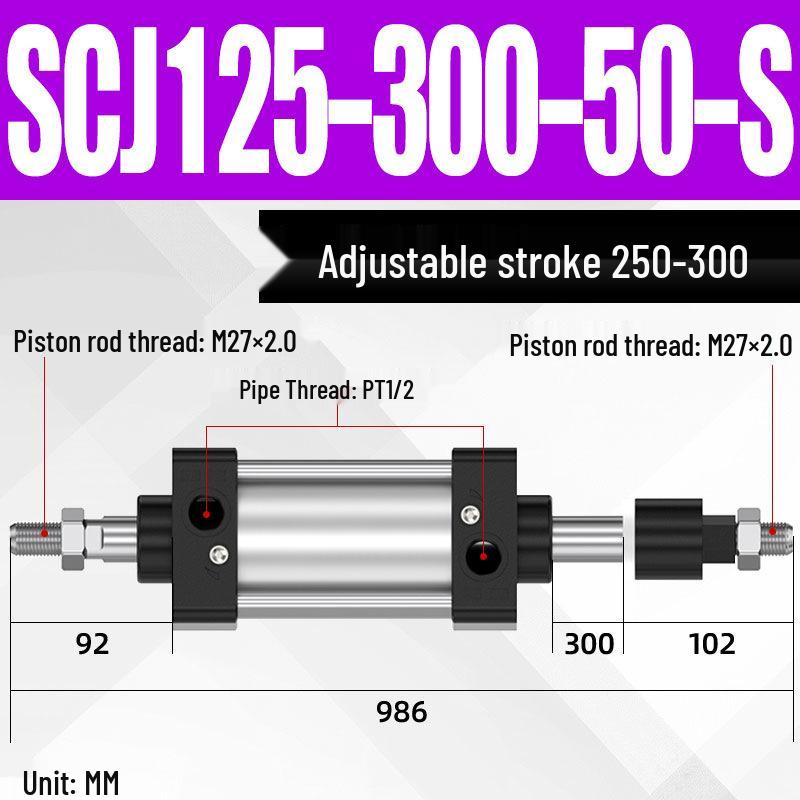 SCJ Adjustable Stroke High Thrust Pneumatic Cylinder SCJ32-160