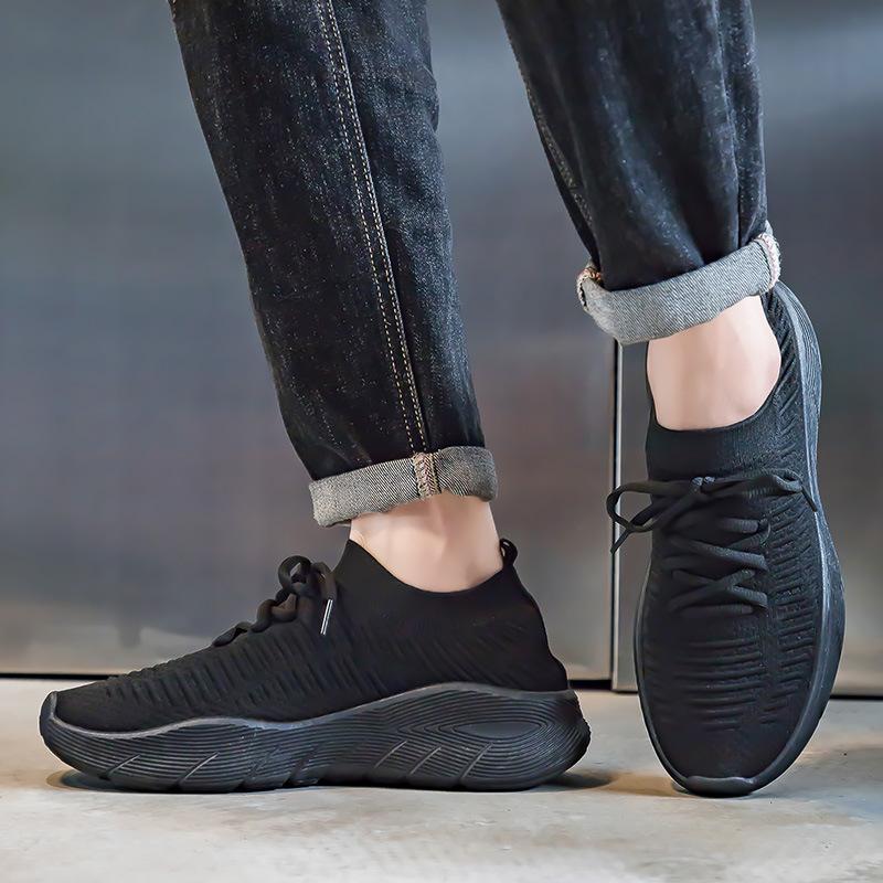 Couple Flying Woven Shoes Breathable Versatile Casual Sports Shoes Men's Glove Socks Shoes Platform Running Casual Shoes F8858