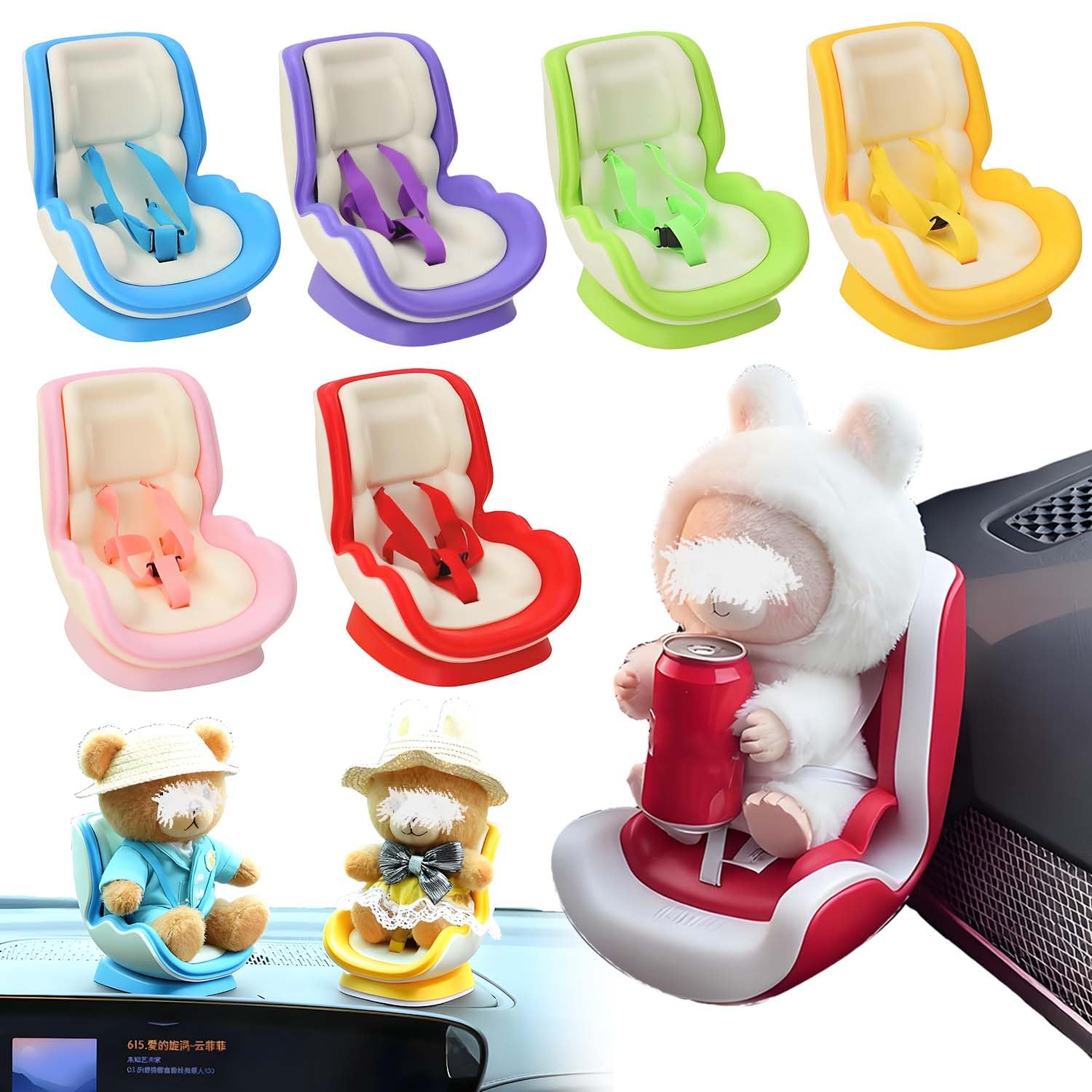 Doll Car Seat, Plush Toy, Child Seat, Doll Car Seat Vent Clip, Car Vent Clip Doll Seat, Small Doll Safety Seat, Easy Installation, No Tools Required,