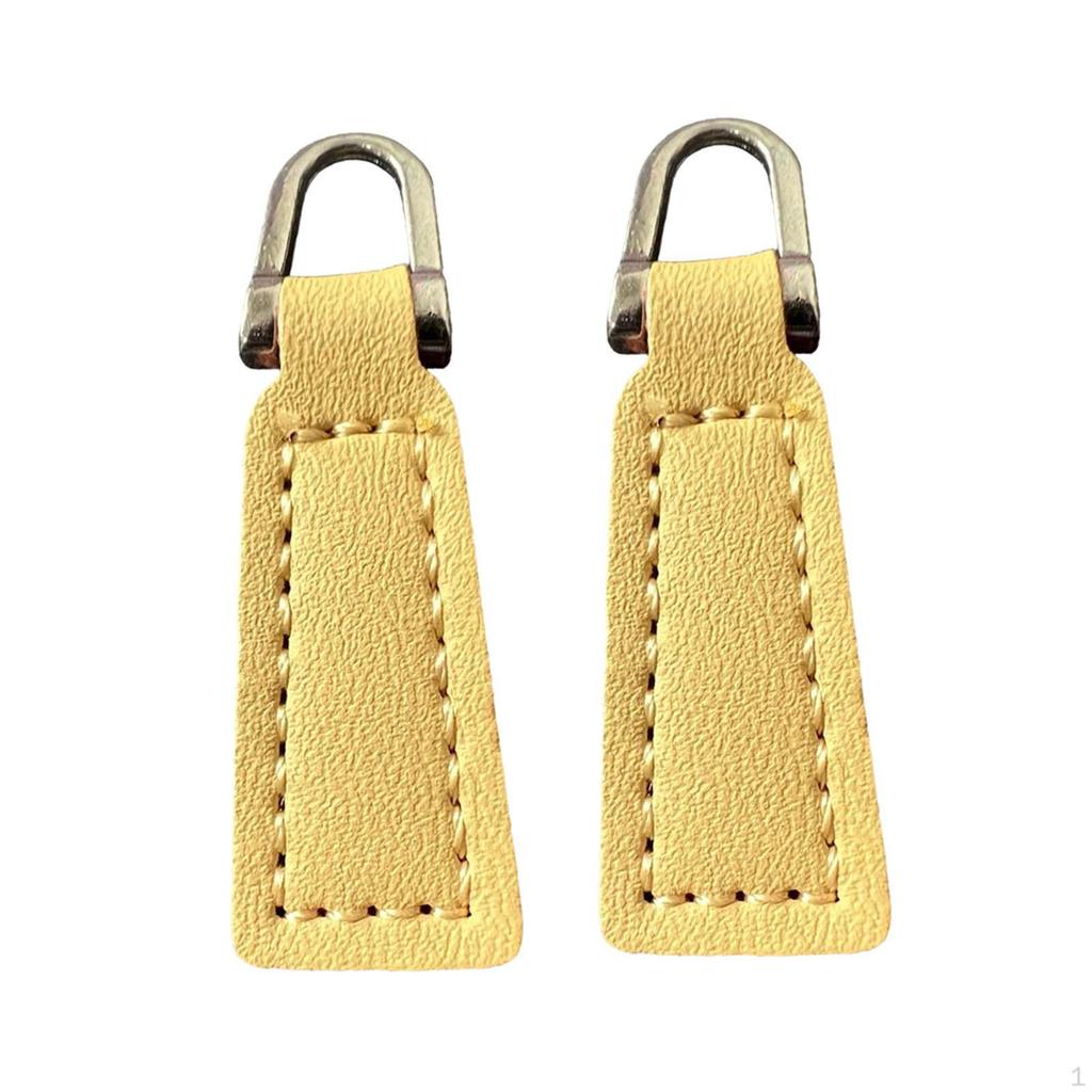 2Pcs Zipper Pulls Artificial Leather Repair Pull Strap Pullers Zip Puller Tag for Jacket Boot