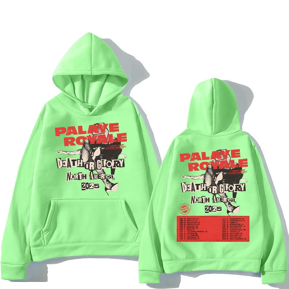Palaye Royale Death or Glory World Tour Hoodie Vintage Pattern Letter Sweatshirt Klassischer kreativer Pullover Unisex Y2K Streetwear