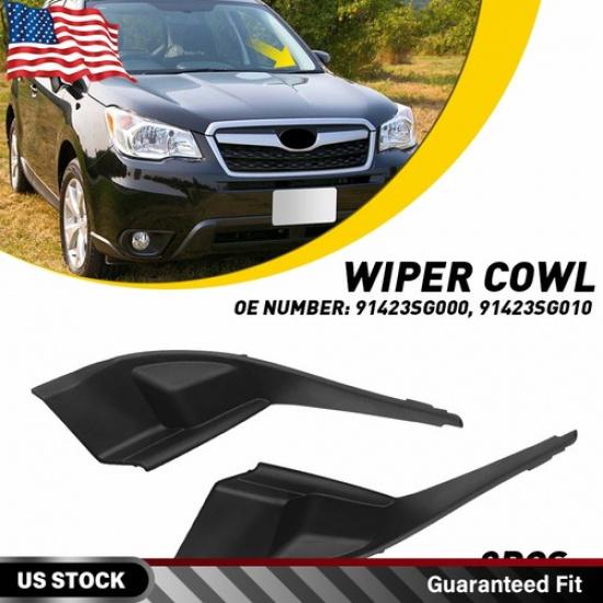 2PCS Front Spoiler Windshield Wiper Cover Black For Subaru Forester 2014-2018
