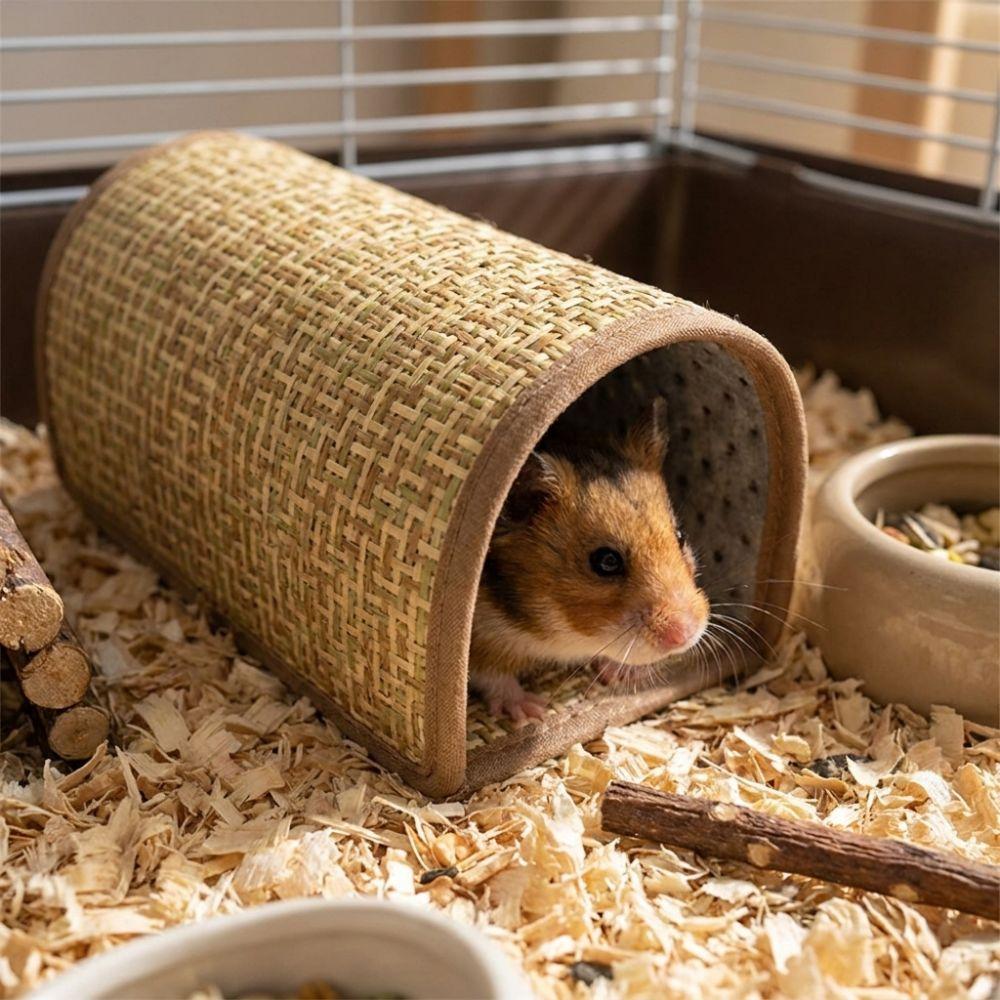 Wear Resistant Guinea Pig Tunnel Breathable Weave Small Pet Bed Hamster Hideout Pet Resting