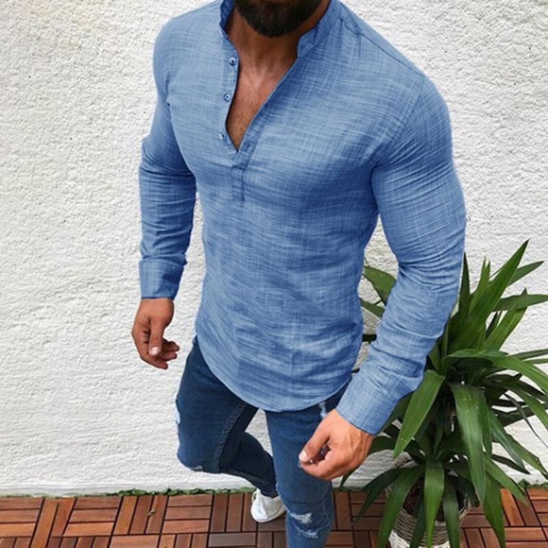 Versatile Men's Slim Fit V Neck Long Sleeve Muscle Tee T-shirt Ideal For Any Occasion