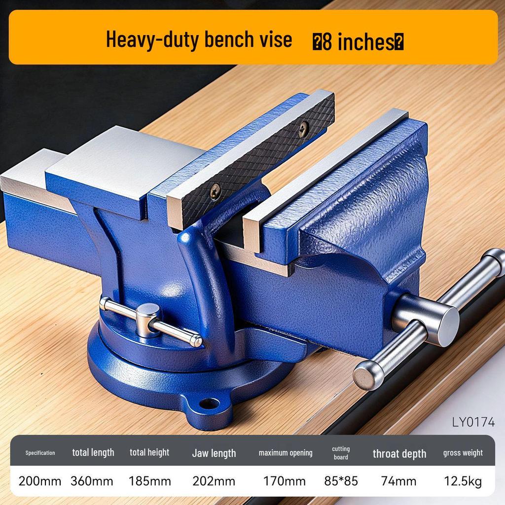 Heavy-Duty Multifunctional 360° Rotating Bench Vise for Industrial and Household Use