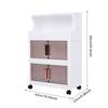 3 Tier Collapsible Storage Boxes with Doors and Wheels 42cm Stackable Storage Cabinet for Craft Home Pantry DormTransparent