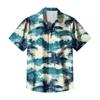 Herren Casual Kurzarmhemd Slim Fit Stilvoller Herren Hawaiian Print