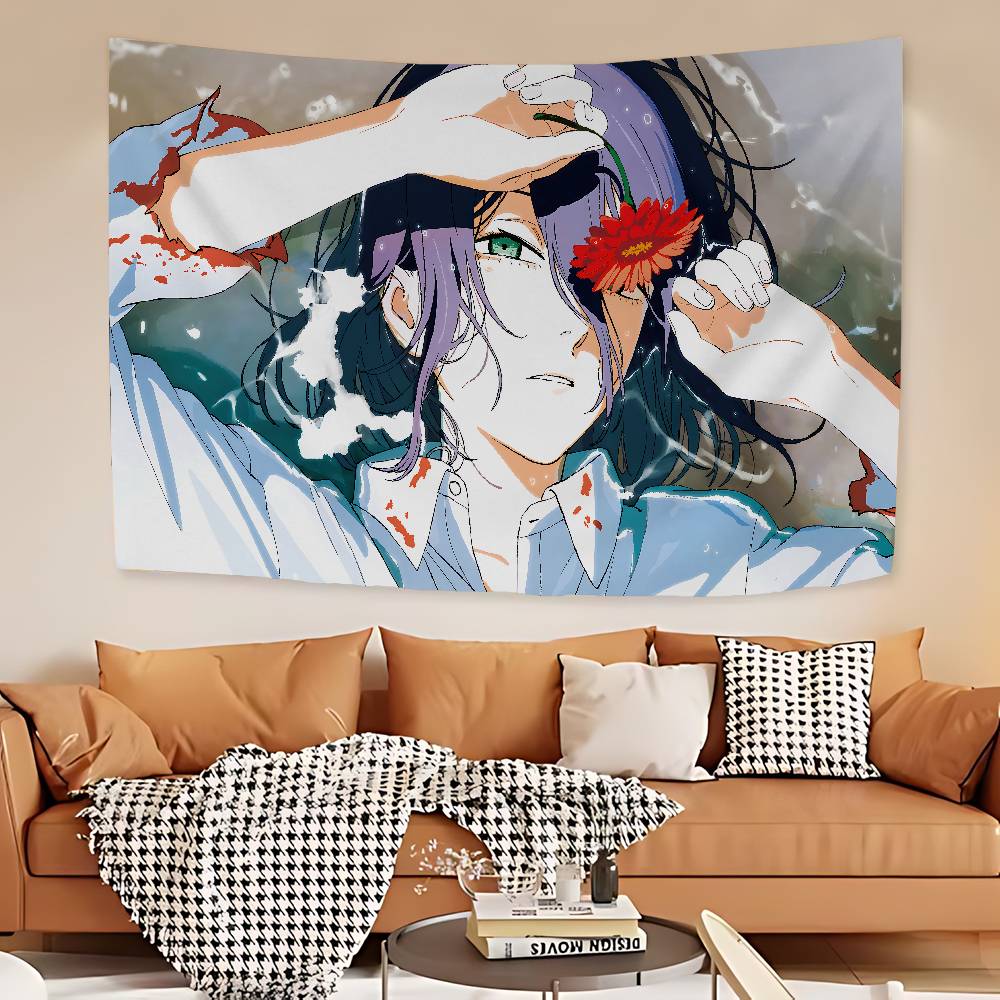 Anime Muž s motorovou pilou Reze Arc Kreslená tapiserie Nástěnná dekorace Domácí dekor