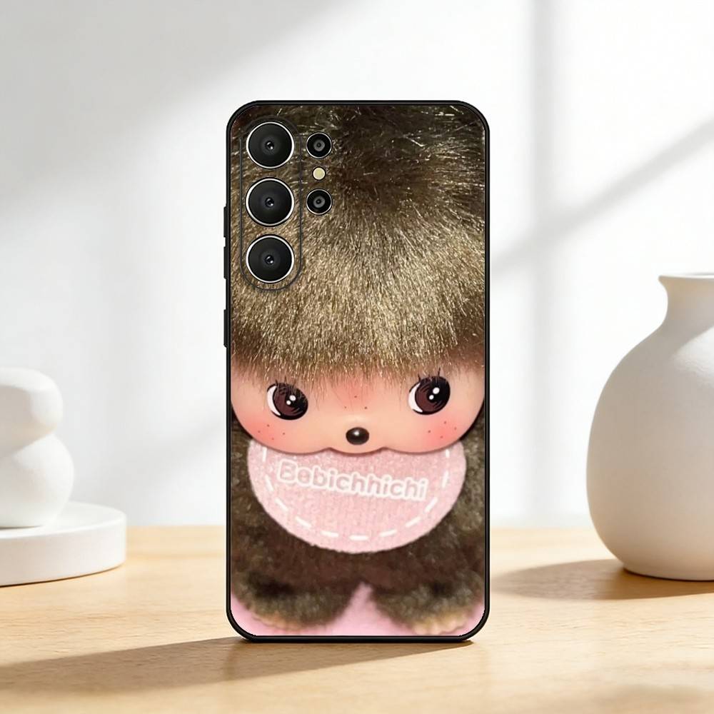 M-Monchhichi Phone Case For Samsung S26,S25,24,23,22,30,21,10,9,Ultra,Plus,Lite,FE Soft Black Case