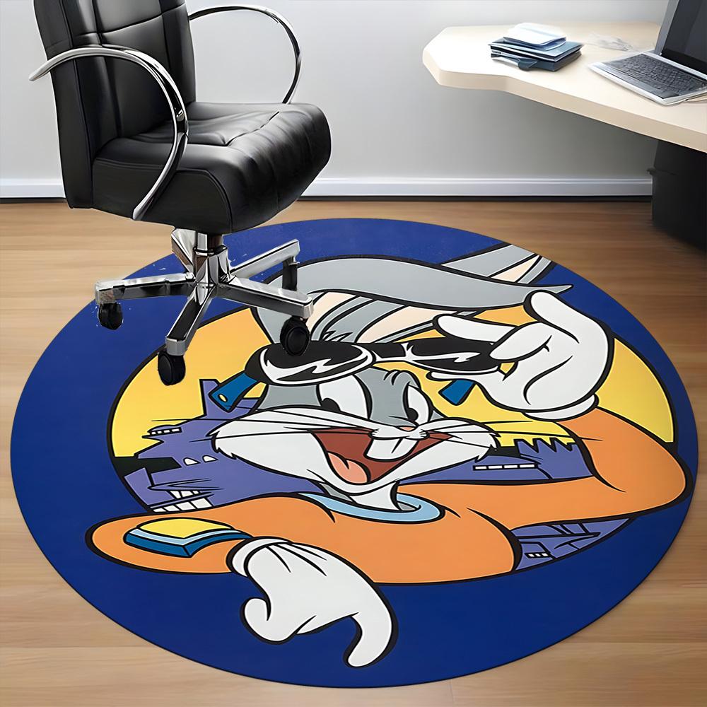 1PC Bunny Looney Tunes Office Round Area Rug, Indoor Mat Suitable For Office, Under Office Chairs Bedroom Living Room Home Decor DT1212037