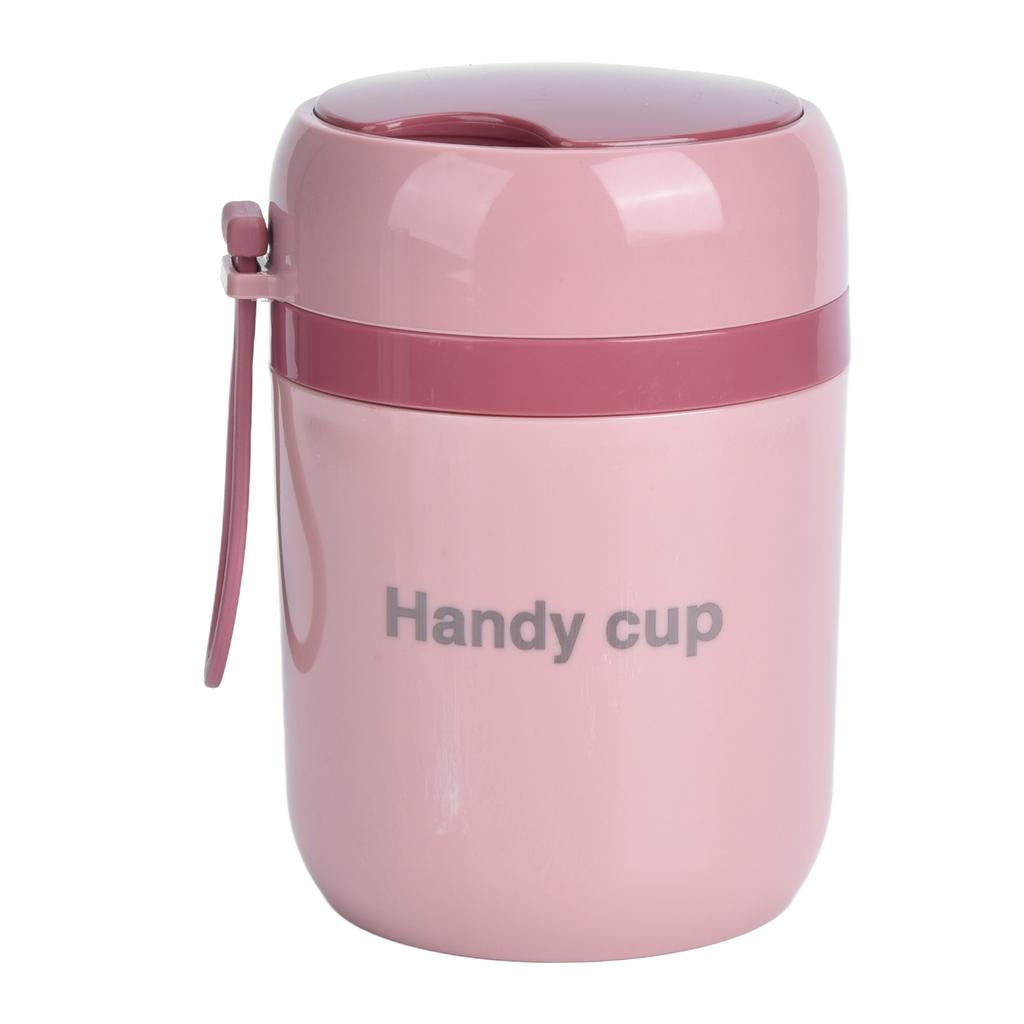Insulated Soup Containers 500ml Double Anti Scald Heatable Insulated Food Container with Foldable Spoon for School