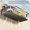 Bathroom Suction Cup Shower Shelf Punch-Free Shower Storage Organizer Multifunctional Wall-Mounted Vanity Storage Rack