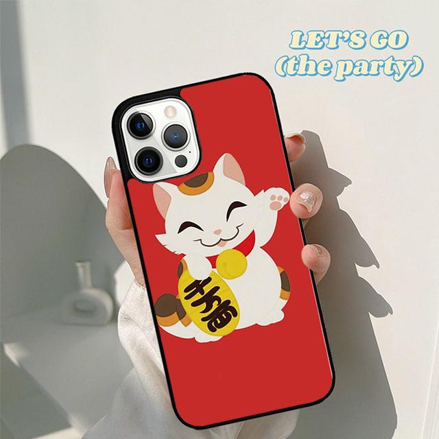 Autumu Japanese Lucky Cat Art Phone Case Cover for iPhone 16 15 12 mini 11 13 14 Pro Max SE 2020 Apple 6S 7 8 Plus Coque