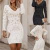 Women's Fashion Temperament Medium Length Stitching Slim Wrap Hip Dress