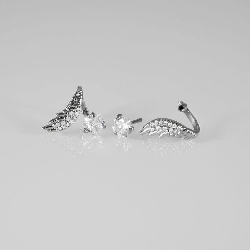 Creative Angel Wing Studs Earrings Stainless Steel Geometric Earrings Ear Jewelry Suitable for Elegant Women Daily Wear