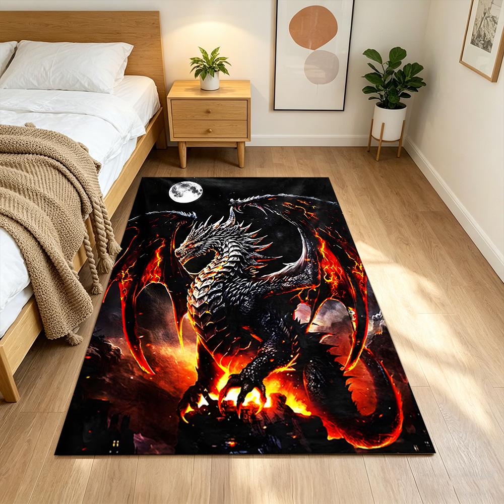 Mystic Dragon In Storm Non-Slip Home Carpet Design for Office Decor Living Room Bedroom Gift