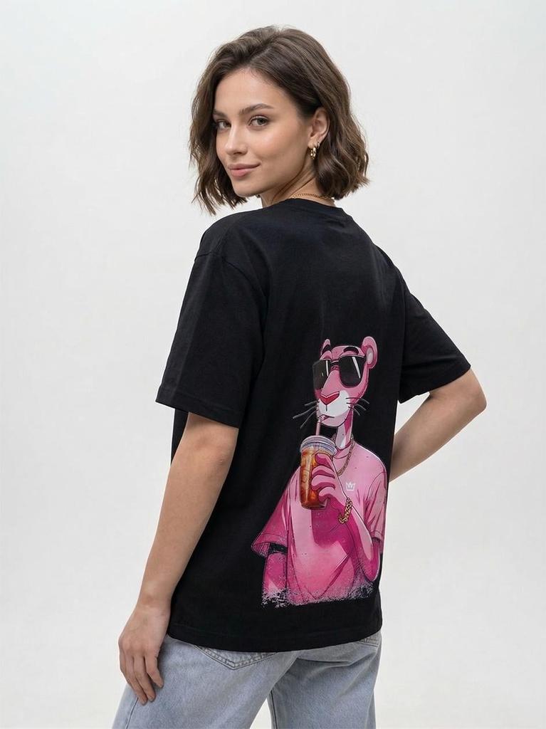 Jigga Wear G Panther Women's Oversized Short Sleeve T-Shirt Black XL
