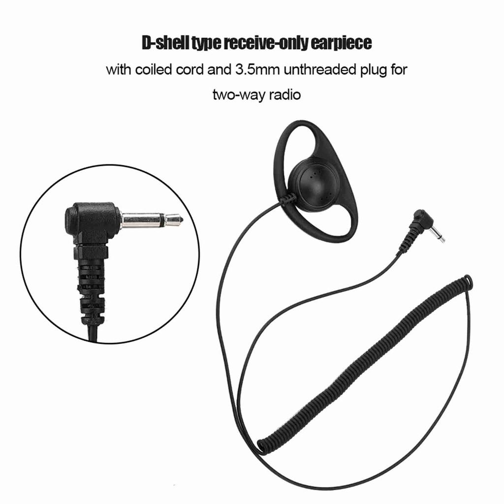 3.5mm Jack d Shell Type Listen Only Earpiece Headset for Motorola ICOM Kenwood Radios