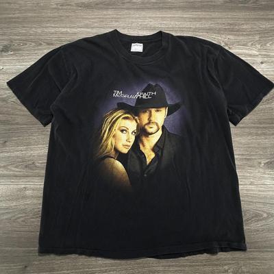 Vintage Tim McGraw Faith Hill Shirt Mens XL Black Soul 2 Soul Tour 2000 USA