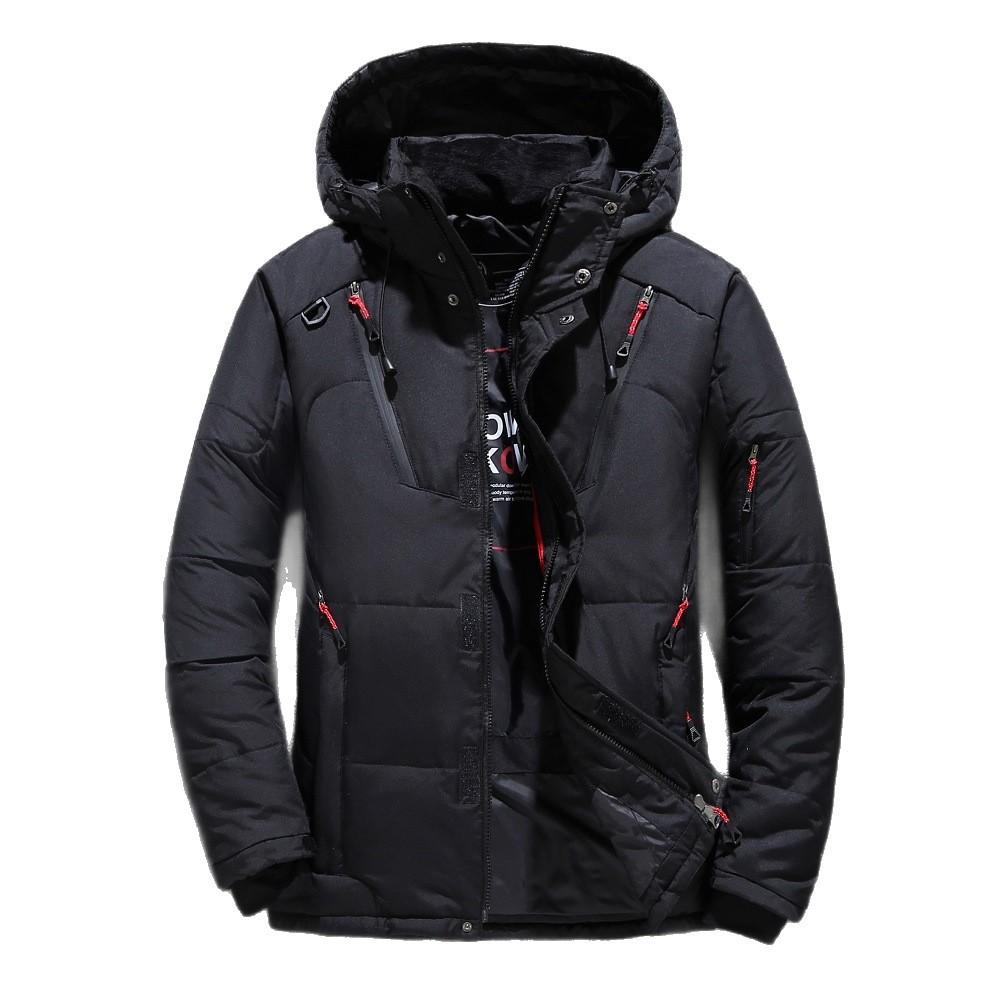 2025 Men's Down Jacket Men's Short Casual Outdoor Multi-Pocket Hooded Winter Wear
