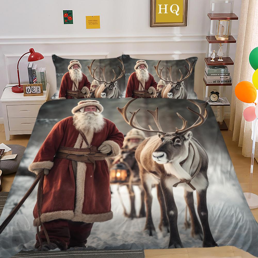 

Наволочка из полиэстера с 3D-принтом «Санта-Лось», пододеяльник, доступен набор из двух или трех предметов EU Single 135*200