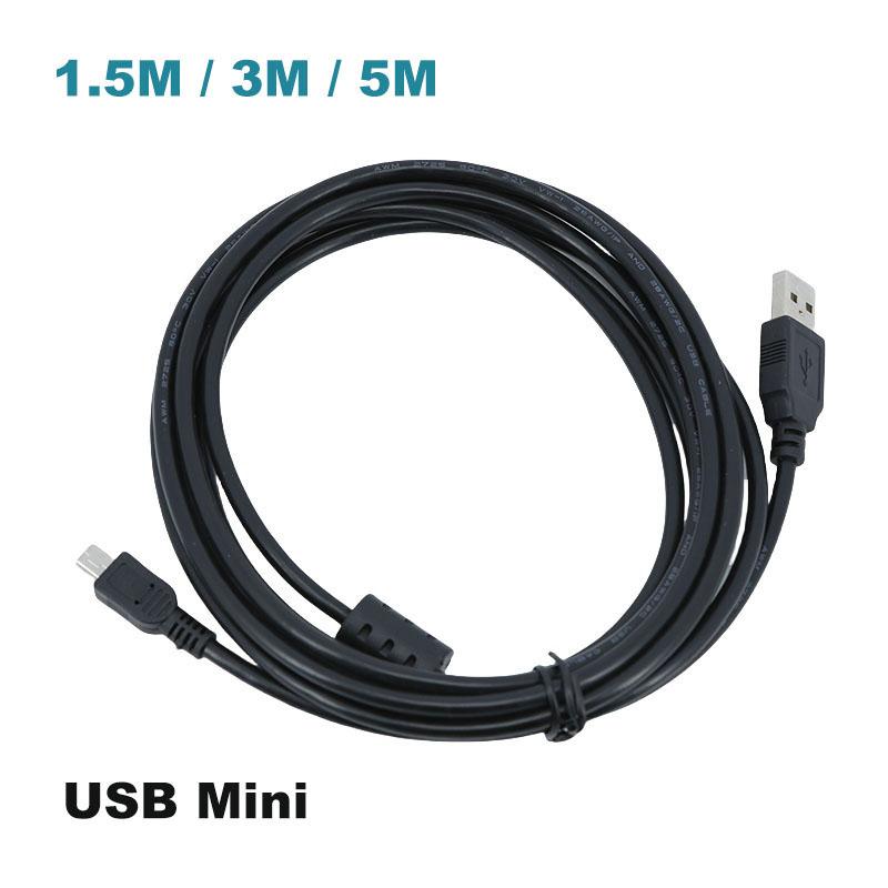 1.5m 3/5M Mini B 5pin USB Male To USB Male T Port Fast Data Transmission Extend Cable Wire Player Car DVR GPS Digital Camera