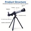 Manual Astronomical Telescope & Suitable for Beginners, 40 Magnification with Objective, Stargazing & Amateur Astronomy, Portable HD Telescope Gift