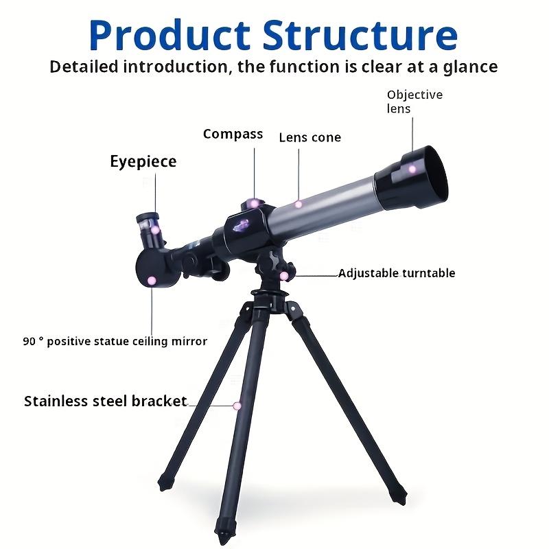 Manual Astronomical Telescope & Suitable for Beginners, 40 Magnification with Objective, Stargazing & Amateur Astronomy, Portable HD Telescope Gift