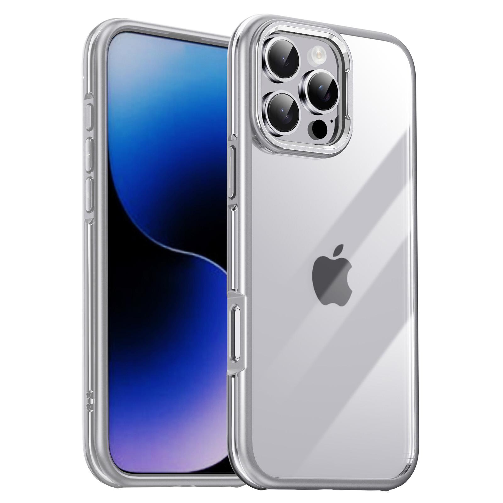 IPAKY For iPhone 16 Pro Electroplating TPU Case Airbag Shockproof Phone Cover C