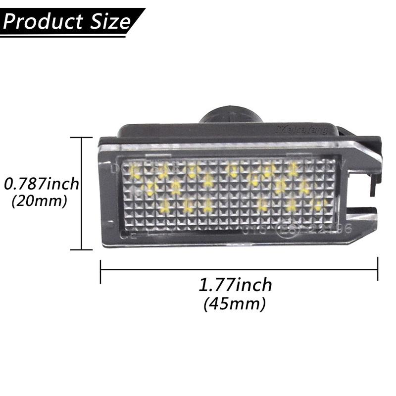 2PCS Canbus LED License Number Plate Light Lamp For Jeep Grand Cherokee Compass Patriot Dodge Viper Maserati Levante Fiat 500