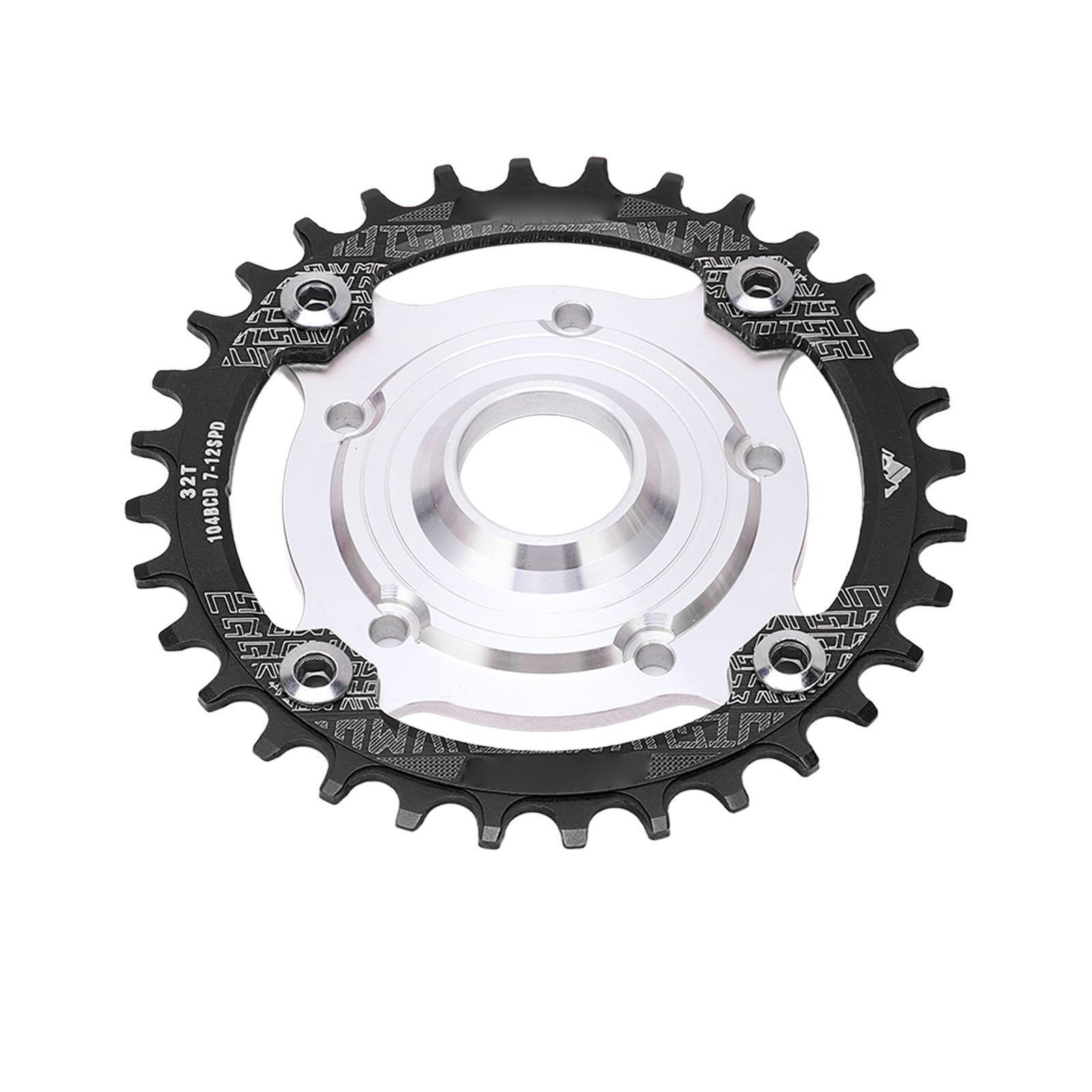 104 BCD 32T Chainring 104BCD Sprocket Adapter 32T Positive Negative Tooth Plate Conversion Base Kit for   Mid Drive Motor