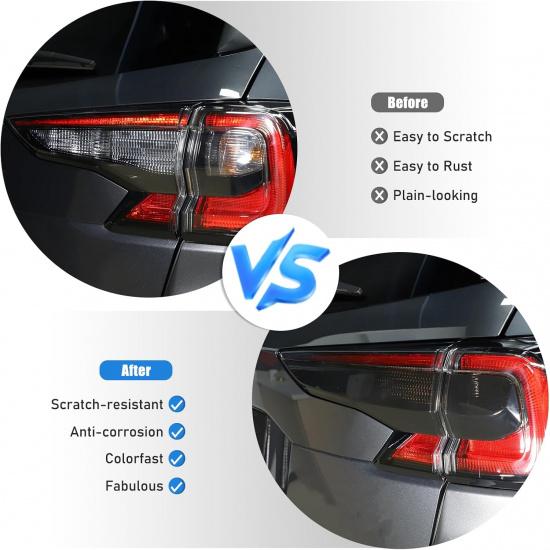 Bakljus Lampa Skydd Trim för Subaru Outback 2021 2022 2023 Tillbehör, ABS Bil Rökfärgat Bakre Bakljus Skal Skyddskåpa 2st,