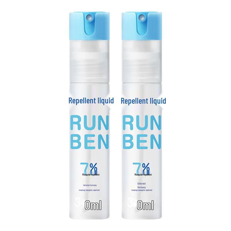 Runben 7% Mosquito Repellent Spray - Fragrance-Free (2x30ml)