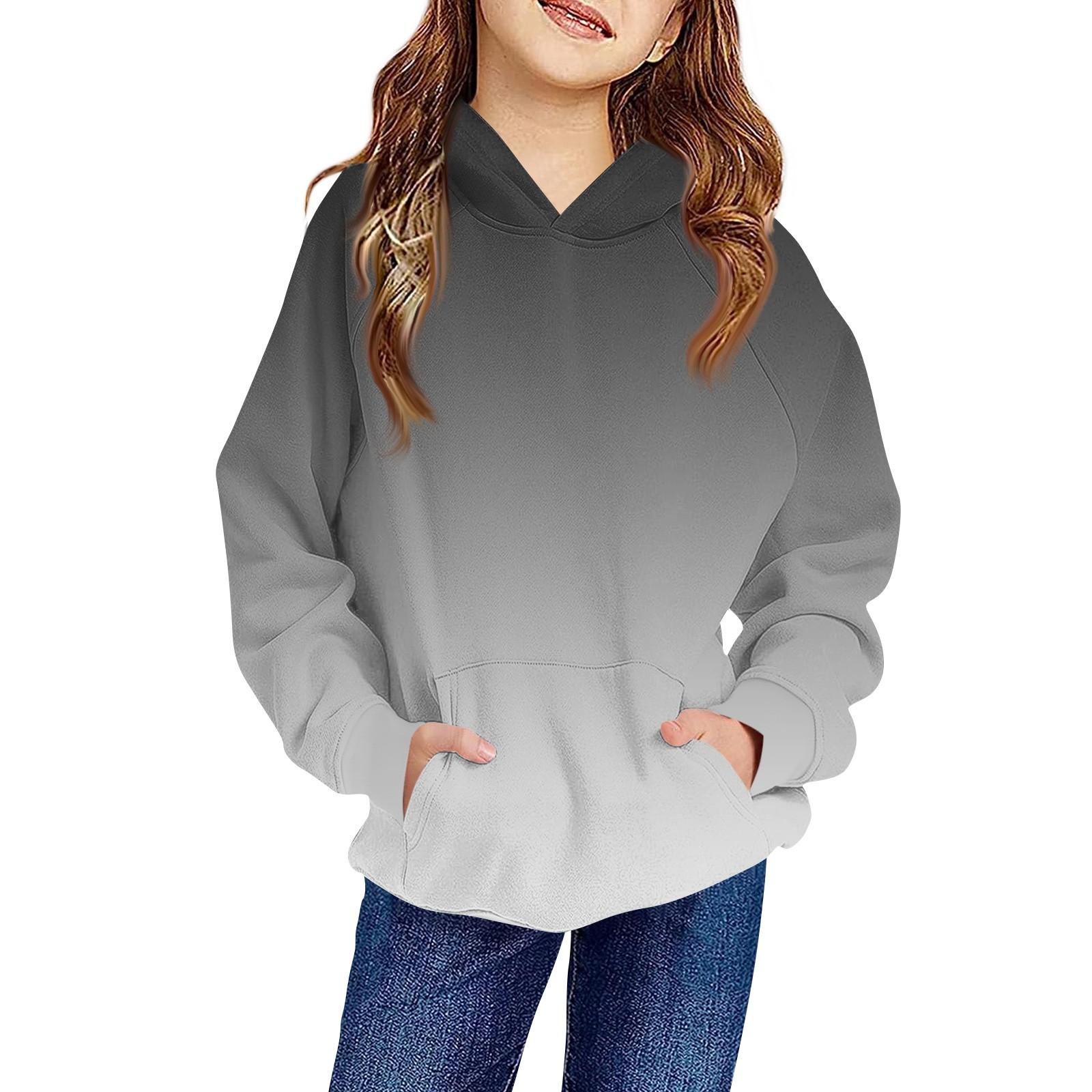 

Детская толстовка с капюшоном для мальчиков и девочек с длинными рукавами и карманом 90