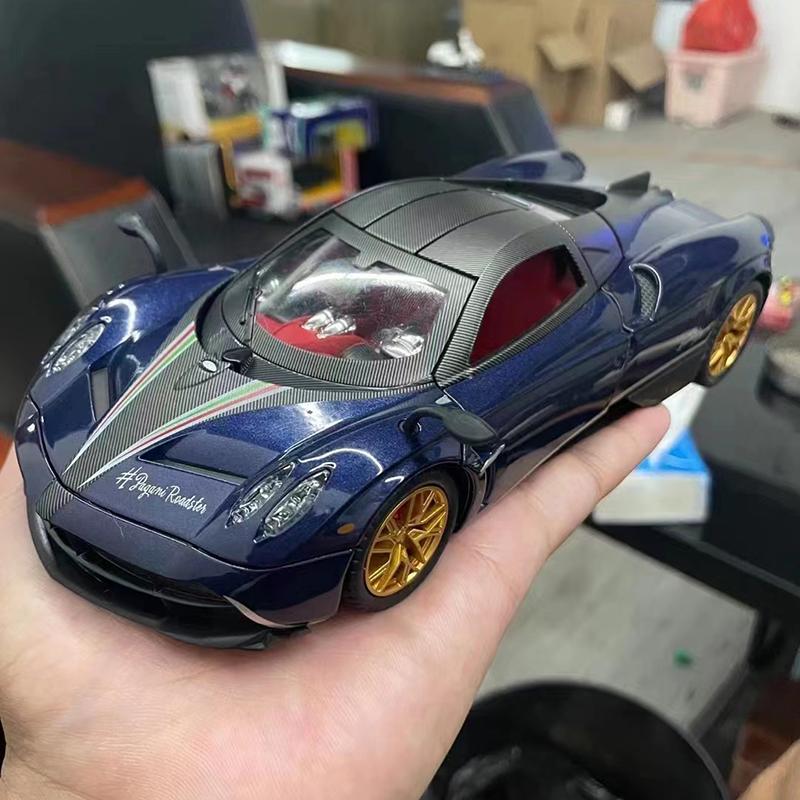 1/24 Scale Huayra Diecast Car Model Toy, Pull Back Toy Vehicle with Sound and Light for Kids Toddler Boys Girls Gift Collection