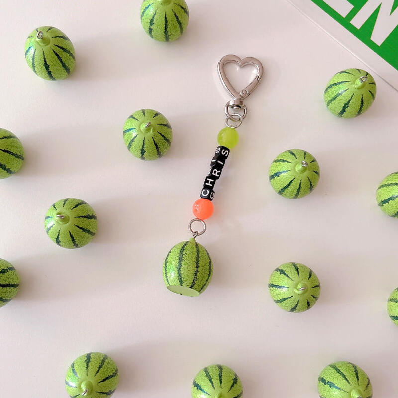 Watermelon Initial Name Keychain