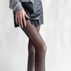 Women's Small Checkered Tights Black Sheer