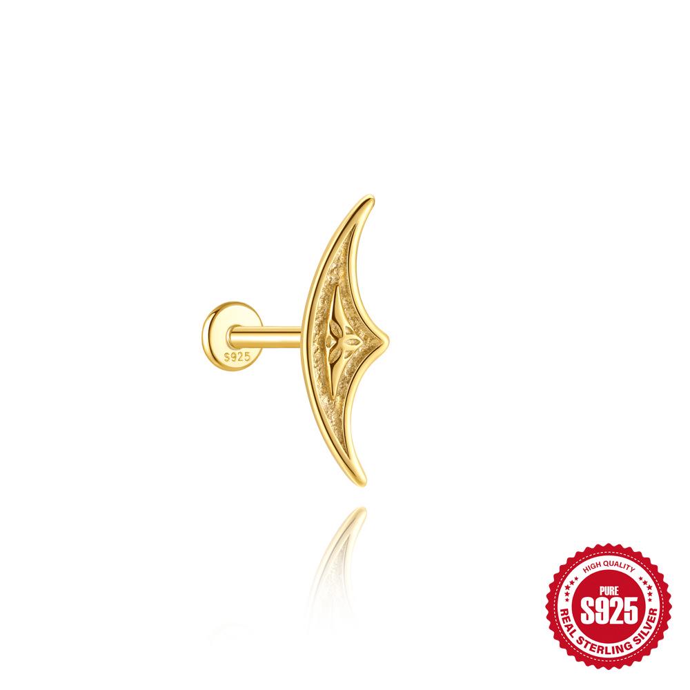 S925 Sterling Silver Star-Lotus Bow Cartilage Earrings