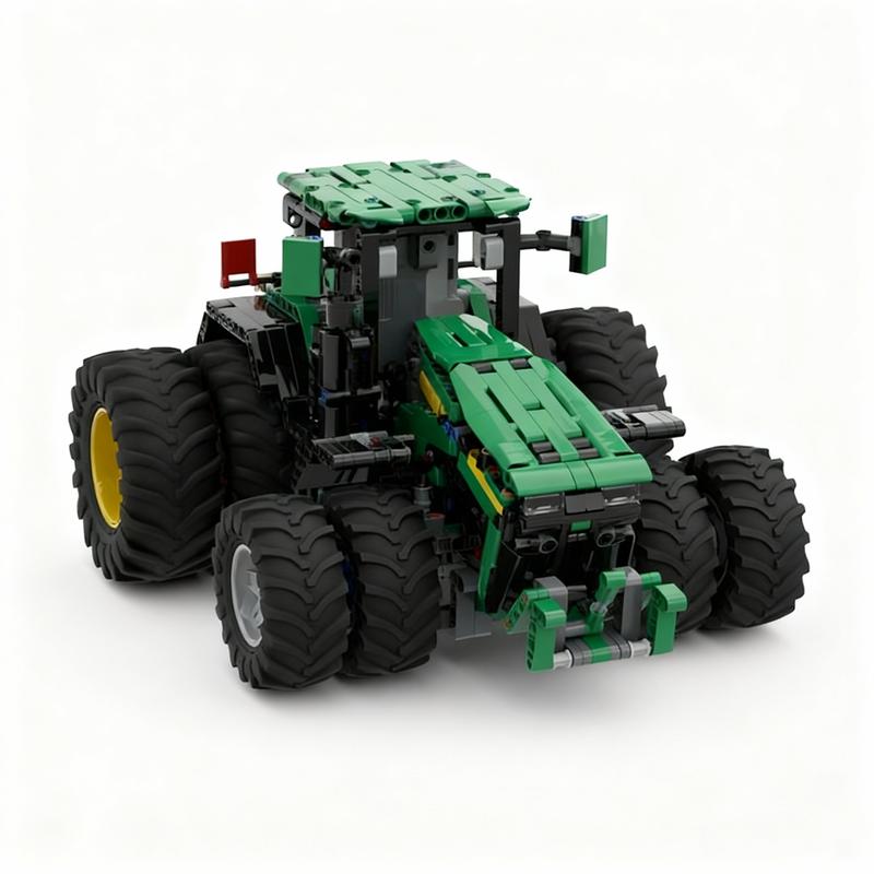 1061PCS MOC Technology Green Farm 8R Tractor Build Model DIY Creative Assembly Building Blocks Display Birthday Gift Decor Set