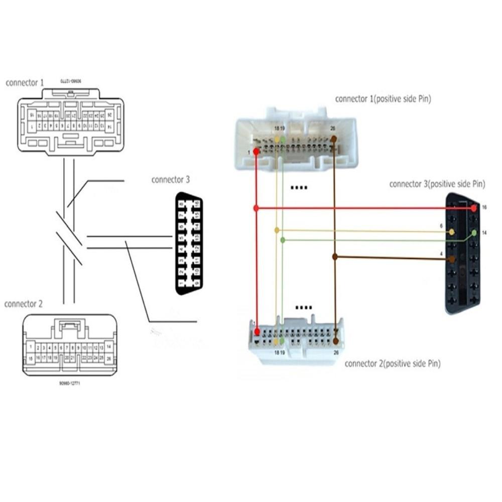 26 Pin to 16 Pin OBD2 Diagnostic Harness OBD2 Diagnostic Adapter  Vehicle Fault Code Reading