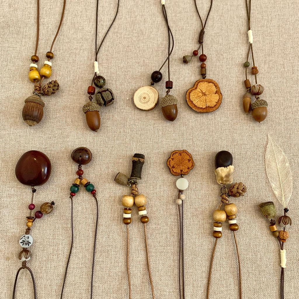 Bohemian Acorn Resin Necklace With Geometric Pendant For Women Summer Fashion