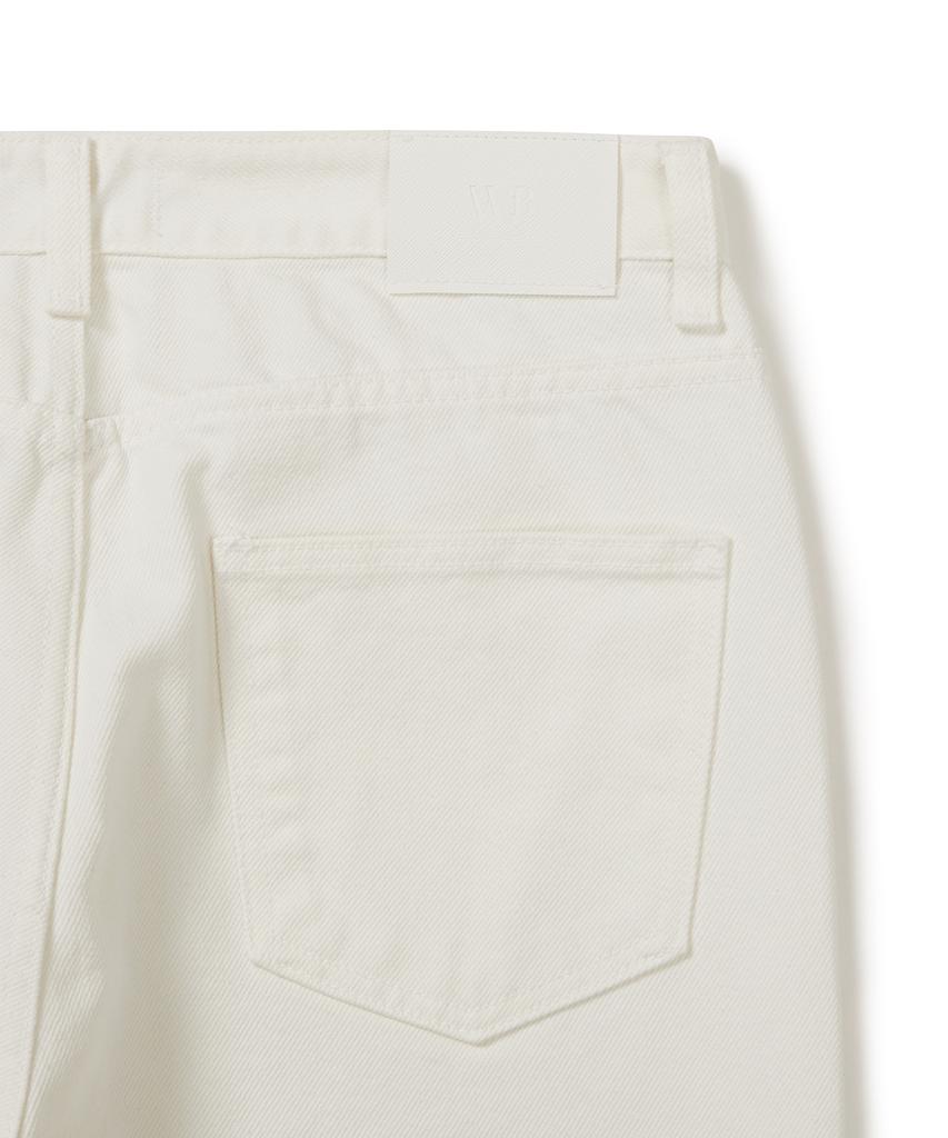 WEST GRAND BOULEVARD Semi-Wide Raw Denim Pants Cream